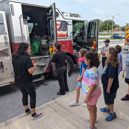 Kids at the fire station